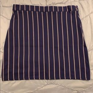 Royal blue striped mini skirt